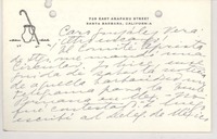 [Tarjeta] [1950], Santa Bárbara, California [a] José Santos González Vera