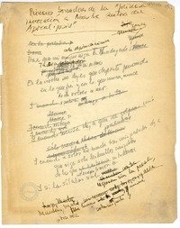 Primeros borradores de la primera invocación a Nuestra Señora del Apocalipsis