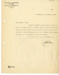 [Carta] 1942 marzo 31, Santiago, Chile [a] [un socio de la Sociedad de Escritores de Chile]