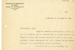 [Carta] 1942 marzo 31, Santiago, Chile [a] [un socio de la Sociedad de Escritores de Chile]
