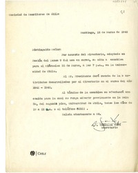 [carta] 1942 marzo 12, Santiago, Chile [a los] Socios de la Sociedad de Escritores de Chile
