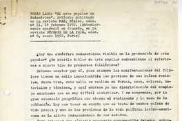 "El arte popular en Sudamérica"