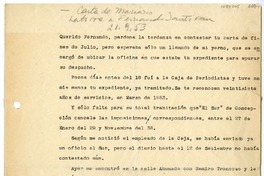 [carta] 1953 septiembre 21, Santiago, Chile [a] Fernando Santiván