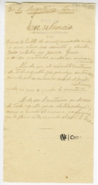 En silencio [manuscrito]