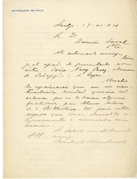 [Carta] 1921 junio 19, Santiago, Chile [a] Ramón Laval