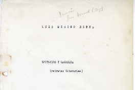 Epitafios y laureles: (Retratos literarios)