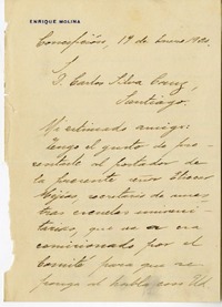 [Carta] 1920 enero 19, Concepción, Chile [a] Carlos Silva Cruz