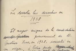 La derrota de las derechas en 1938
