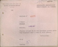 [Aerograma N°00378] 1963 febrero 1, Santiago, Chile [a] Juan Mujica, Arequipa, Perú