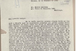 [Carta] 1949 febrero 14, Bilbao, España [a] Hector Aravena, Santiago, [Chile]