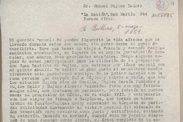 [Carta] 1951 marzo 8, Bilbao, España [a] Manuel Mujica Lainez, Buenos Aires, Argentina