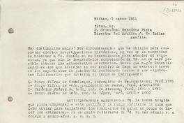 [Carta] 1951 marzo 7, Bilbao, Madrid, España [a] Cristóbal Bermúdez Plata, Sevilla [España]