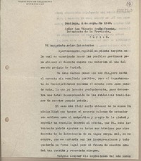 [Carta] 1943 septiembre 8, Santiago, Chile [a] Vicente Acuña Concha, Curico