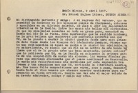 [Carta] 1947 abril 9, Bahía Blanca, Argentina [a] Manuel Mujica Lainez, Buenos Aires