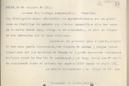 [Carta] 1930 octubre 25, Madrid, España [a] Domingo Amunátegui L., Marsella