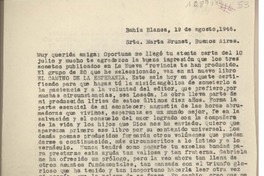 [Carta] 1945 agosto 19, Bahía Blanca, Argentina [a] Marta Brunet, Buenos Aires