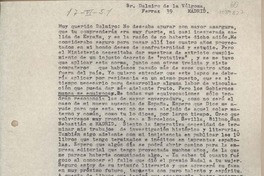 [Carta] 1951 junio 17, Santiago, Chile [a] Dalmiro de la Válgoma, Madrid [España]