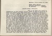 [Carta] 1948 octubre 19, Mendoza, Argentina [a] Darío Poblete, Santiago [Chile]