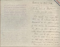 [Carta] 1936 abril 30, Madrid, España [a] Juan Mujica de la Fuente