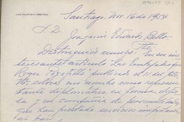 [Carta] 1954 noviembre 16, Santiago, Chile [a] Joaquín Edwards Bello