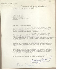 [Carta] 1970 junio 15, Santiago, Chile [a] Juan Mujica de la Fuente, Córdoba [Argentina]