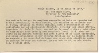 [Carta] 1947 jnio 11, Bahía Blanca, Argentina [a] Hugo Silva, Antofagasta, Chile