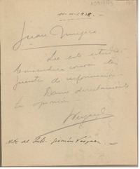 [Carta] 1938 junio 11, Santiago, Chile [a] Juan Mujica