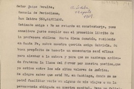 [Carta] 1969 agosto 19, Córdoba, Argentina [a] Jaime Peralta, santiago, Chile