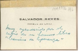 [Tarjeta] [1951], [Londres], [Inglaterra] [a] Juan Mujica de la Fuente