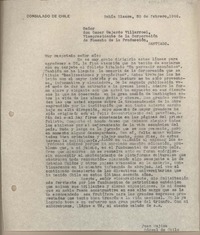 [Carta] 1946 febrero 20, Bahía Blanca, Argentina [a] Oscar Gajardo Villarroel