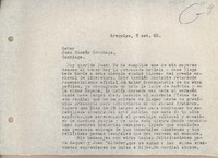 [Carta] 1962 septiembre 8, Arequipa, Perú [a] Juan Guzmán Cruchaga, Santiago, Chile