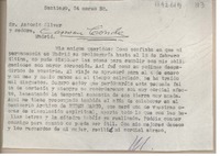 [Carta] 1958 marzo 24, Santiago, Chile [a] Antonio Oliver, Madrid, España