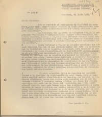 [Oficio Consular N°19750] 1961 julio 24, Arequipa, Perú [al] Ministro de Relaciones Exteriores, Santiago, Chile