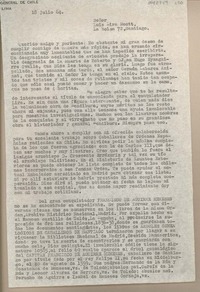 [Carta] 1964 julio 18, Lima, Perú [a] Luis Lira Montt, Santiago, Chile