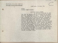 [Carta] 1958 septiembre 24, Santiago, Chile [a] Carlos René Correa