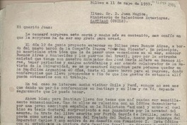 [Carta] 1959 mayo 11, Bilbao, España [a] Juan Mujica, Santiago, Chile