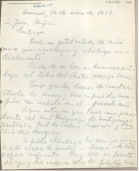 [Carta] 1959 enero 30, Asunción, Paraguay [a] Juan Mujica, Santiago, Chile