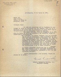 [Carta] 1962 marzo 20, Antofagasta, Chile [a] Juan Mujica, Arequipa, Perú