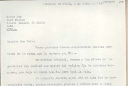 [Carta] 1964 julio 2, Santiago, Chile [a] Juan Mujica, Lima, Perú