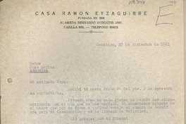 [Carta] 1964 julio 2, Santiago, Chile [a] Juan Mujica, Arequipa, Perú