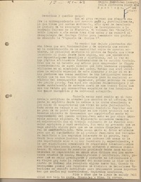 [Carta] 1964 marzo 3, Arequipa, Perú [a] Sergio Fernández Larraín, Santiago, Chile