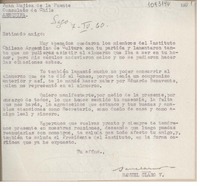 [Carta] 1960 abril 7, Santiago, Chile [a] Juan Mujica de la Fuente, Arequipa, Perú