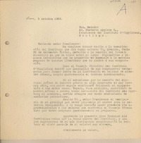 [Carta] 1963 octubre 5, Lima, Perú [a] Humberto Aguirre Doolan, Santiago, Chile