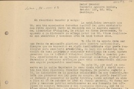 [Carta] 1963 agosto 26, Lima, Perú [a] Humberto Aguirre Doolan, Santiago, Chile