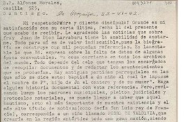 [Carta] 1962 junio 23, Arequipa, Perú [a] R.P. Alfonso Morales, Santiago, Chile