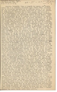 [Carta] 1961 marzo 28, Arequipa, Perú [a] Valentín Moragas Roger, Barcelona, España