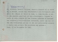 [Carta] 1963 diciembre 19, Roma, Italia [a] Juan Mujica, Lima, Perú