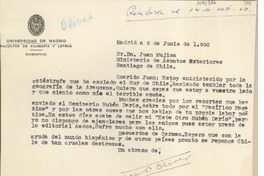 [Carta] 1960 junio 6, Madrid, España [a] Juan Mujica, Santiago, Chile