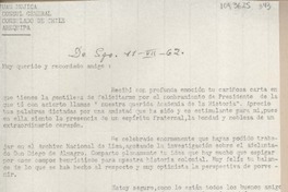 [Carta] 1962 julio 11, Santiago, Chile [a] Juan Mujica, Arequipa, Perú