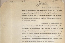 [Oficio N°9933] 1962 noviembre 14, Santiago, Chile [a] Juan Mujica, Arequipa, Perú